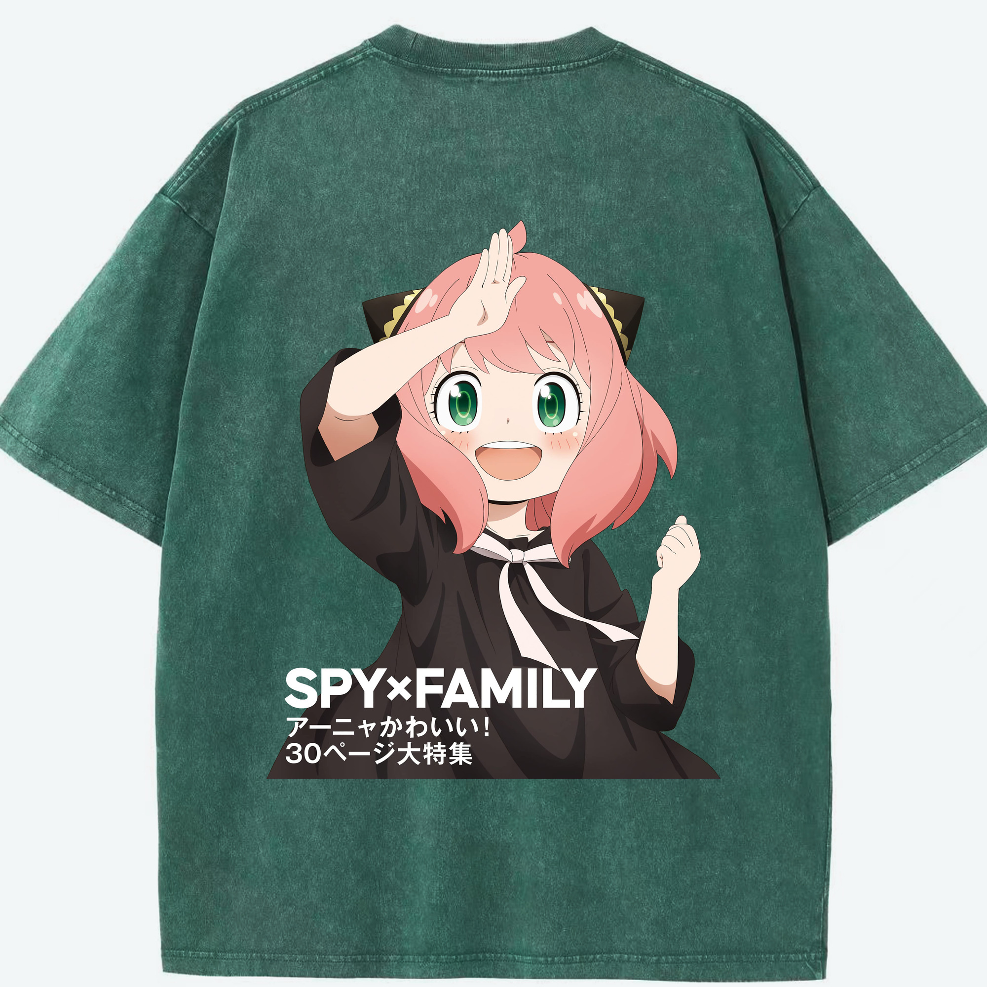 （画像用） SPY×FAMILY间谍家家酒 綿100% ヴィンテージ風 半袖Tシャツ（背面プリント）